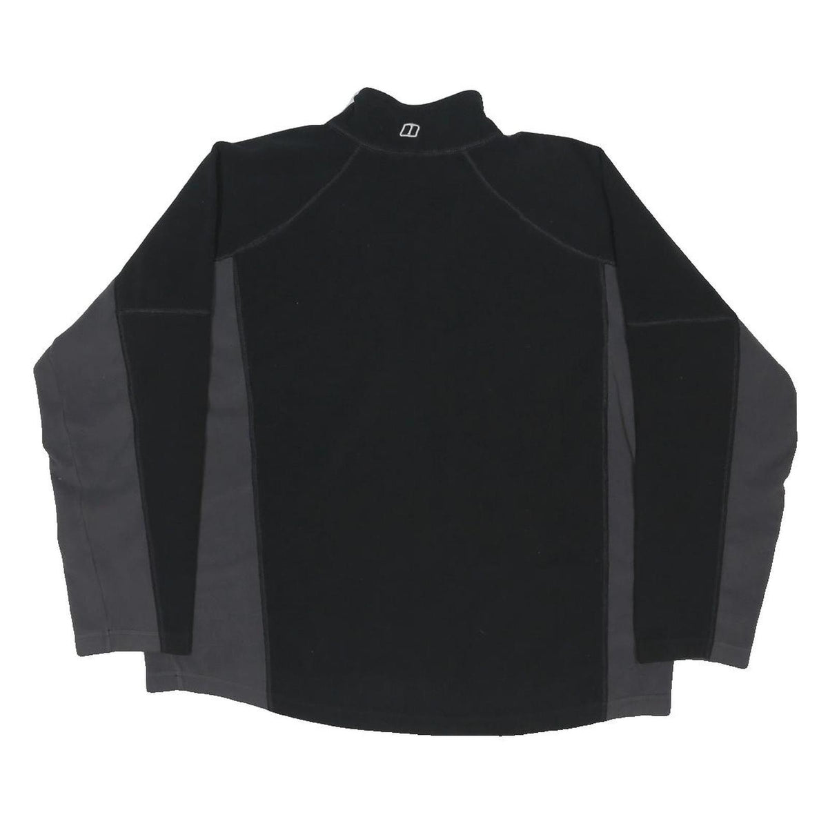 BERGHAUS Womens Black & Grey Colourblock Pullover Fleece 1/4 Zip XL Relaxed Fit