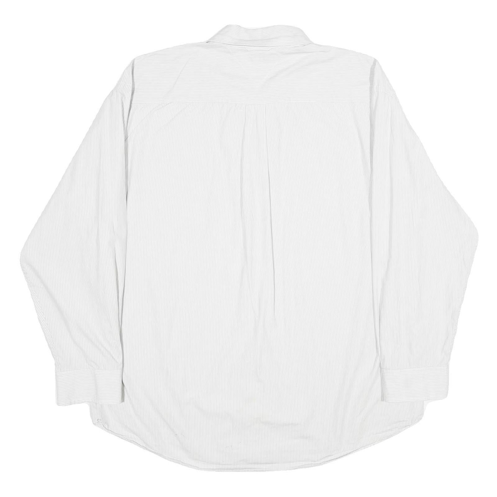 TOMMY HILFIGER Mens White Cotton Shirt 2XL Classic Long Sleeve Button Shirt