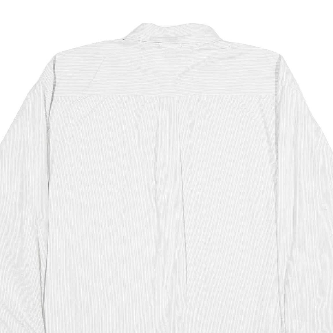TOMMY HILFIGER Mens White Cotton Shirt 2XL Classic Long Sleeve Button Shirt