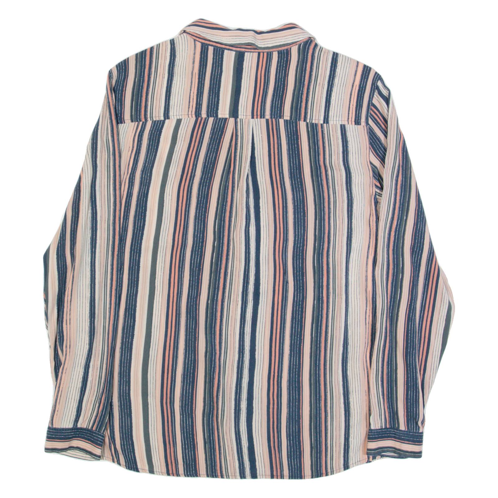 MONSOON Womens Shirt Black Striped Long Sleeve UK 10