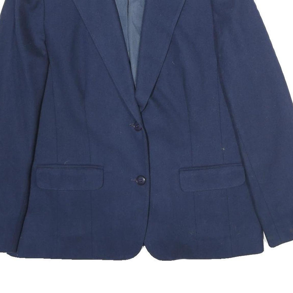 PENDLETON Womens Navy Blue Wool Blazer Jacket L Woven Classic Button Closure