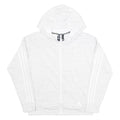 ADIDAS Womens White Pullover Hoodie S Cotton Blend Zip Up With 3 Stripe Sleeves