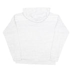 ADIDAS Womens White Pullover Hoodie S Cotton Blend Zip Up With 3 Stripe Sleeves
