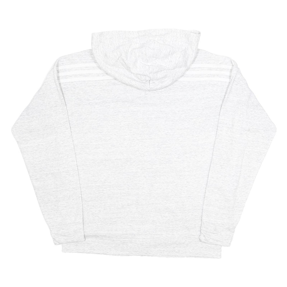 ADIDAS Womens White Pullover Hoodie S Cotton Blend Zip Up With 3 Stripe Sleeves