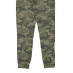 Mens Cotton Blend Slim Fit Camouflage Trousers Drawstring W27 L27 Casual