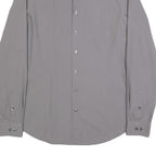 CALVIN KLEIN Mens Grey Plain Shirt S Cotton Blend Casual Button Down Long Sleeve