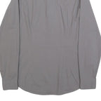 CALVIN KLEIN Mens Grey Plain Shirt S Cotton Blend Casual Button Down Long Sleeve