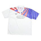 REEBOK Mens White & Red & Blue Polyester Short Sleeve Polo Shirt 2XL Sportswear