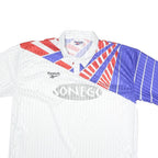 REEBOK Mens White & Red & Blue Polyester Short Sleeve Polo Shirt 2XL Sportswear