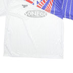 REEBOK Mens White & Red & Blue Polyester Short Sleeve Polo Shirt 2XL Sportswear