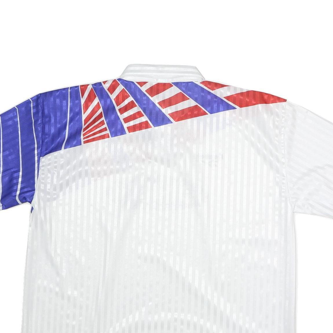 REEBOK Mens White & Red & Blue Polyester Short Sleeve Polo Shirt 2XL Sportswear