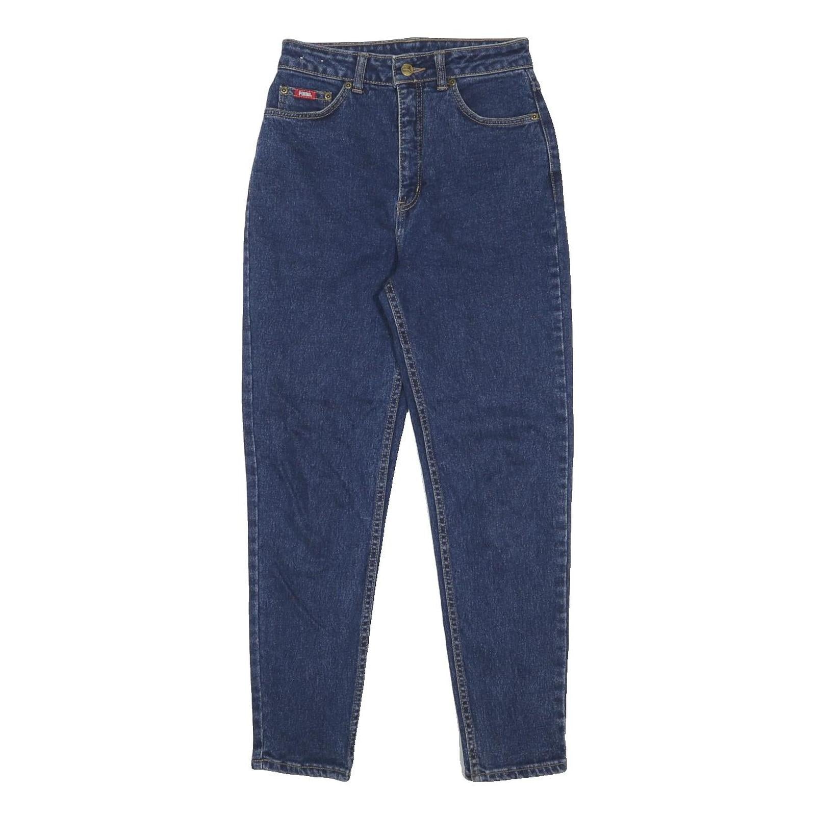 PUMA Womens Slim Blue Jeans Denim Zip W26 L27 Classic Straight Cotton Blend