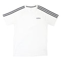 ADIDAS Mens White Black Three Stripe Classic T-Shirt M Short Sleeve Crew Neck