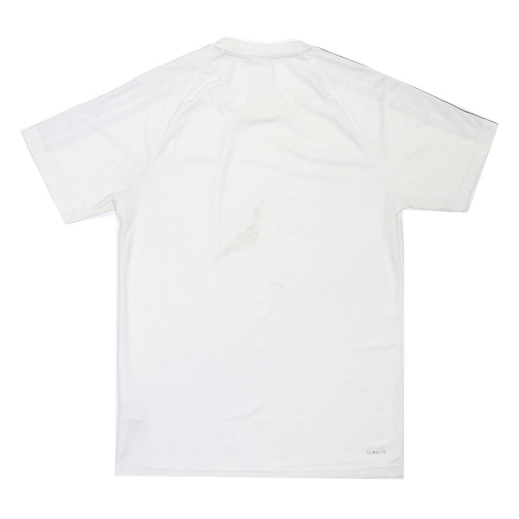ADIDAS Mens White Black Three Stripe Classic T-Shirt M Short Sleeve Crew Neck