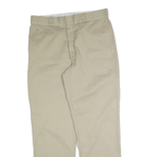 DICKIES Mens Beige Regular Fit Straight Leg Trousers Cotton Blend W36 L34