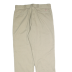 DICKIES Mens Beige Regular Fit Straight Leg Trousers Cotton Blend W36 L34