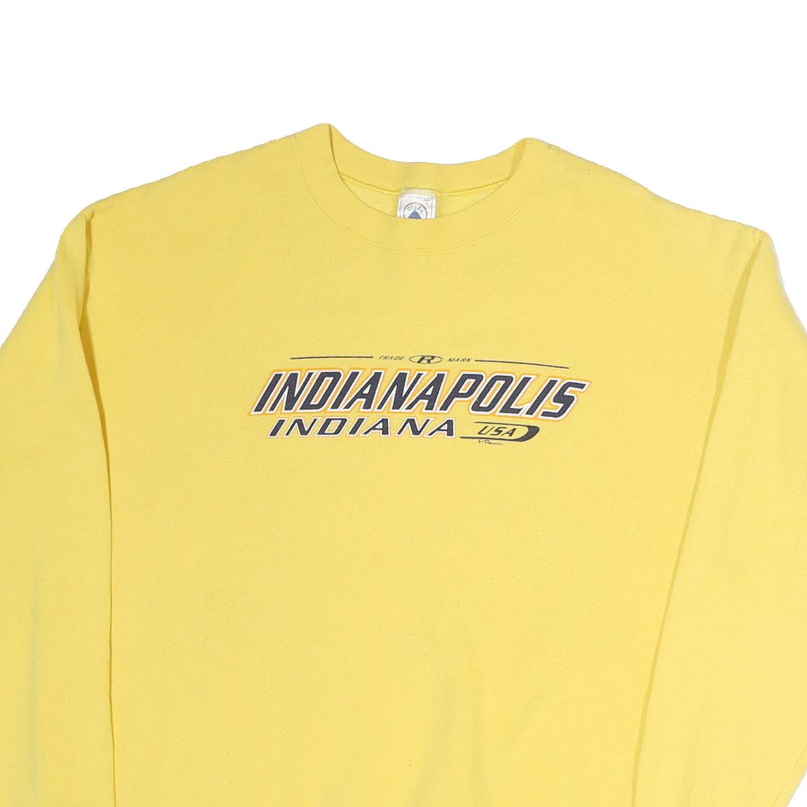 DELTA Mens Yellow Indianapolis Indiana Crew Neck L Cotton Sweatshirt