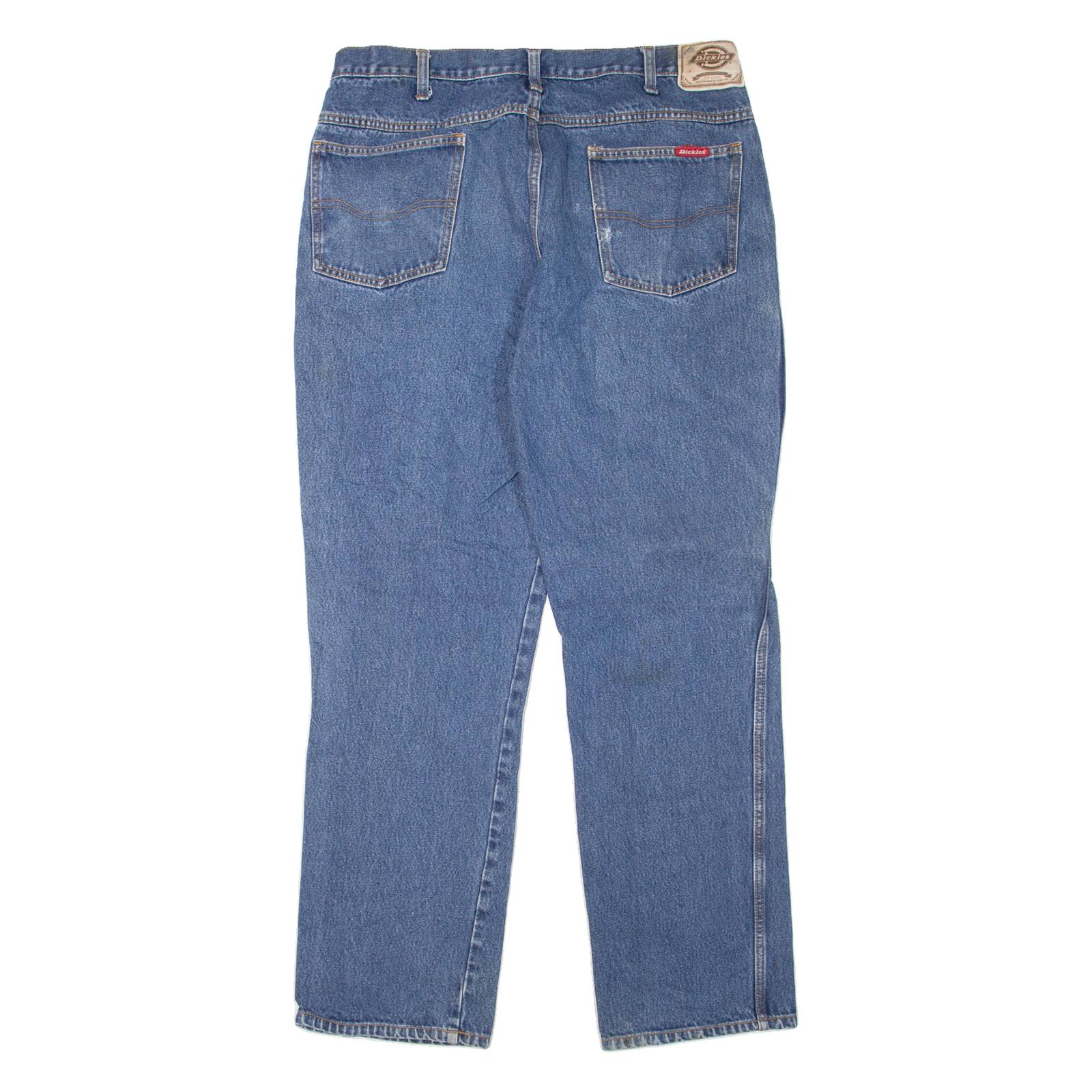 DICKIES Workwear Mens Jeans Blue Regular Straight W35 L31