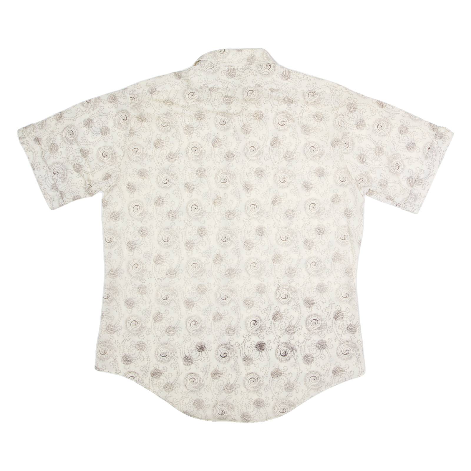 LORD CROMWELL Mens Shirt Beige Nylon Crazy Pattern XL