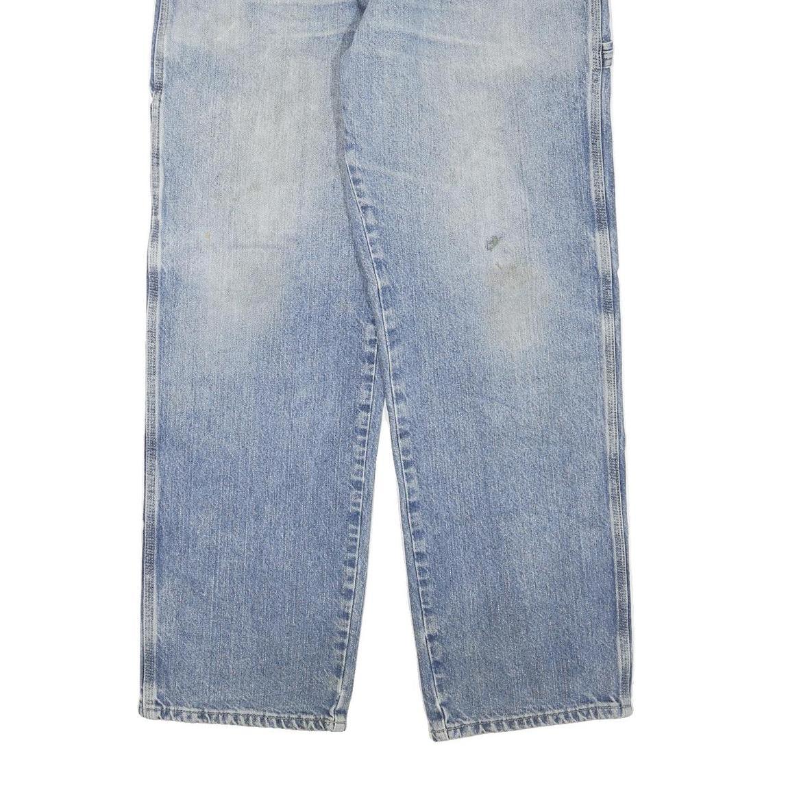 DICKIES Mens Regular Fit Blue Denim Jeans W36 L32 Workwear Carpenter Style Zip