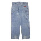 DICKIES Mens Regular Fit Blue Denim Jeans W36 L32 Workwear Carpenter Style Zip