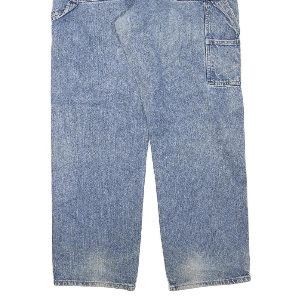 DICKIES Mens Regular Fit Blue Denim Jeans W36 L32 Workwear Carpenter Style Zip