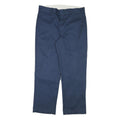 DICKIES Mens Regular Fit Navy Blue Cotton Blend Trousers W34 L28 Workwear Zip