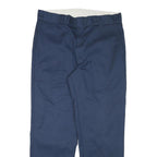DICKIES Mens Regular Fit Navy Blue Cotton Blend Trousers W34 L28 Workwear Zip