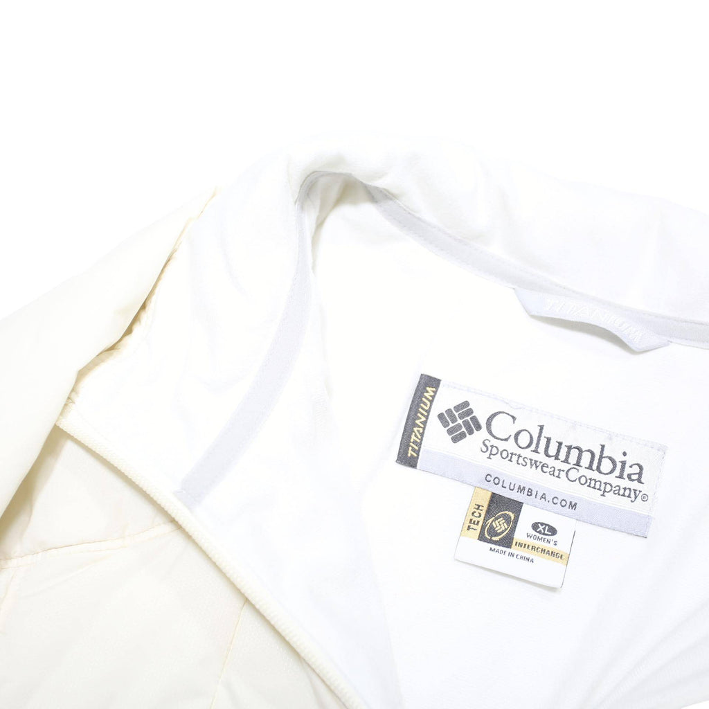 COLUMBIA Womens White Jacket XL Polyester Blend Zip Quilted Insulated Outdoor