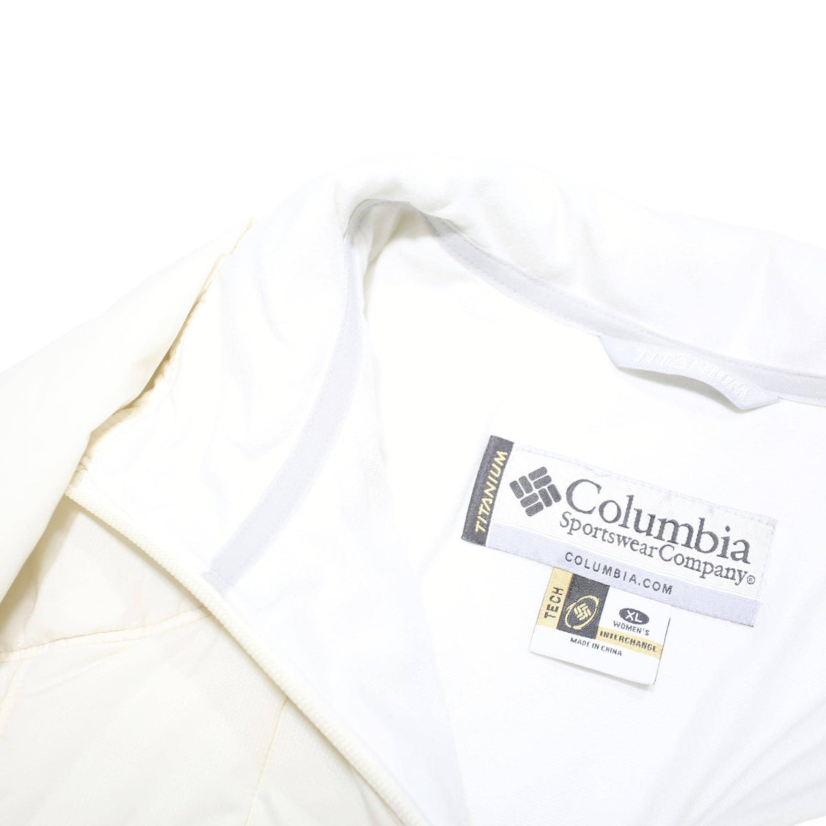 COLUMBIA Womens White Jacket XL Polyester Blend Zip Quilted Insulated Outdoor