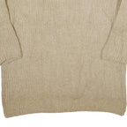 ZARA Womens Beige Wool Blend Plain Crew Neck Chunky Knit Jumper M Comfortable