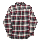 JACHS Mens Burgundy Black & Cream Check Shirt M Casual Cotton Long Sleeve