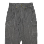 MISS SELFRIDGE Womens Grey Relaxed Cargo Denim Fair W34 L26 Cotton Zip
