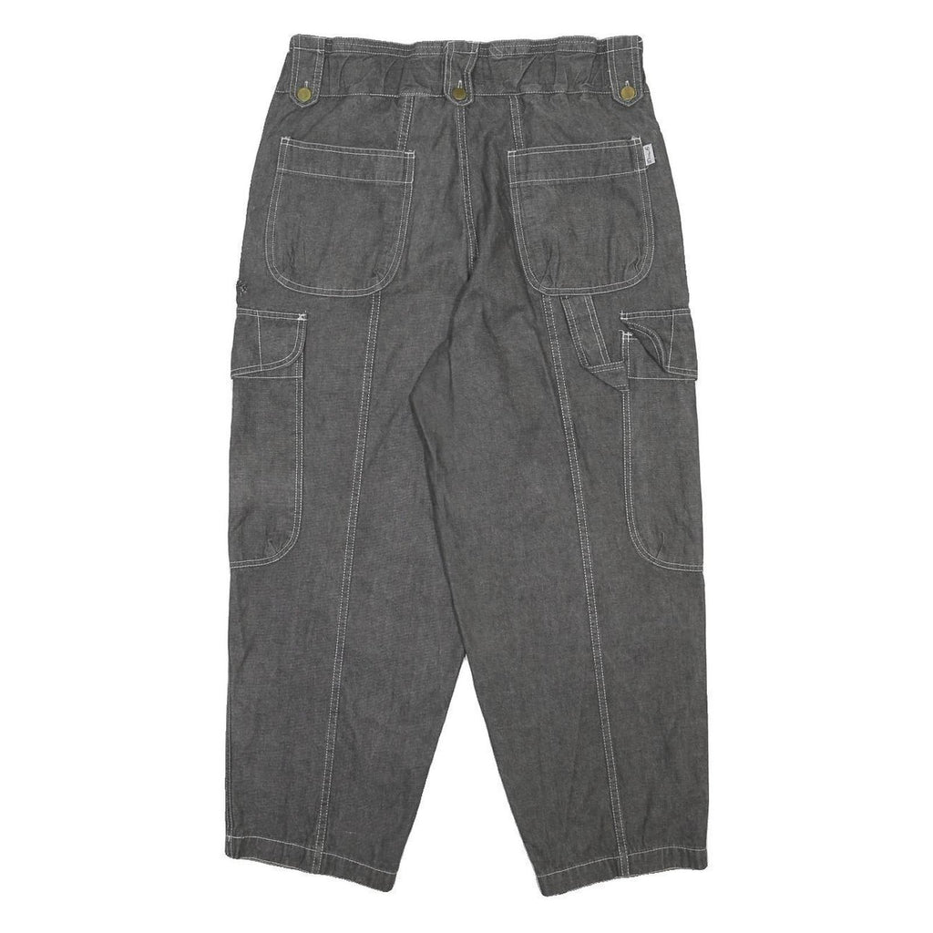 MISS SELFRIDGE Womens Grey Relaxed Cargo Denim Fair W34 L26 Cotton Zip
