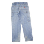 DICKIES Mens Relaxed Jeans Blue Denim W34 L32 Workwear Zip Closure