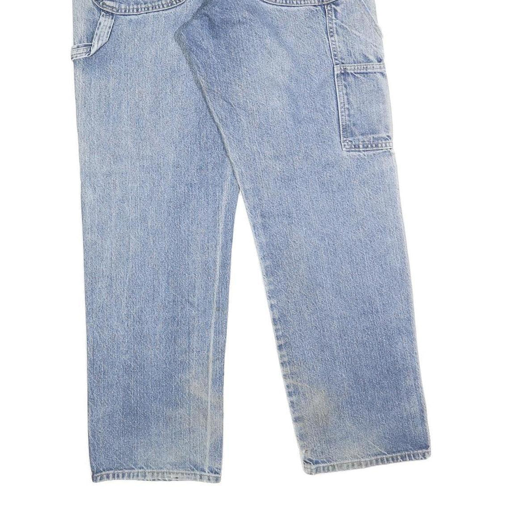 DICKIES Mens Relaxed Jeans Blue Denim W34 L32 Workwear Zip Closure