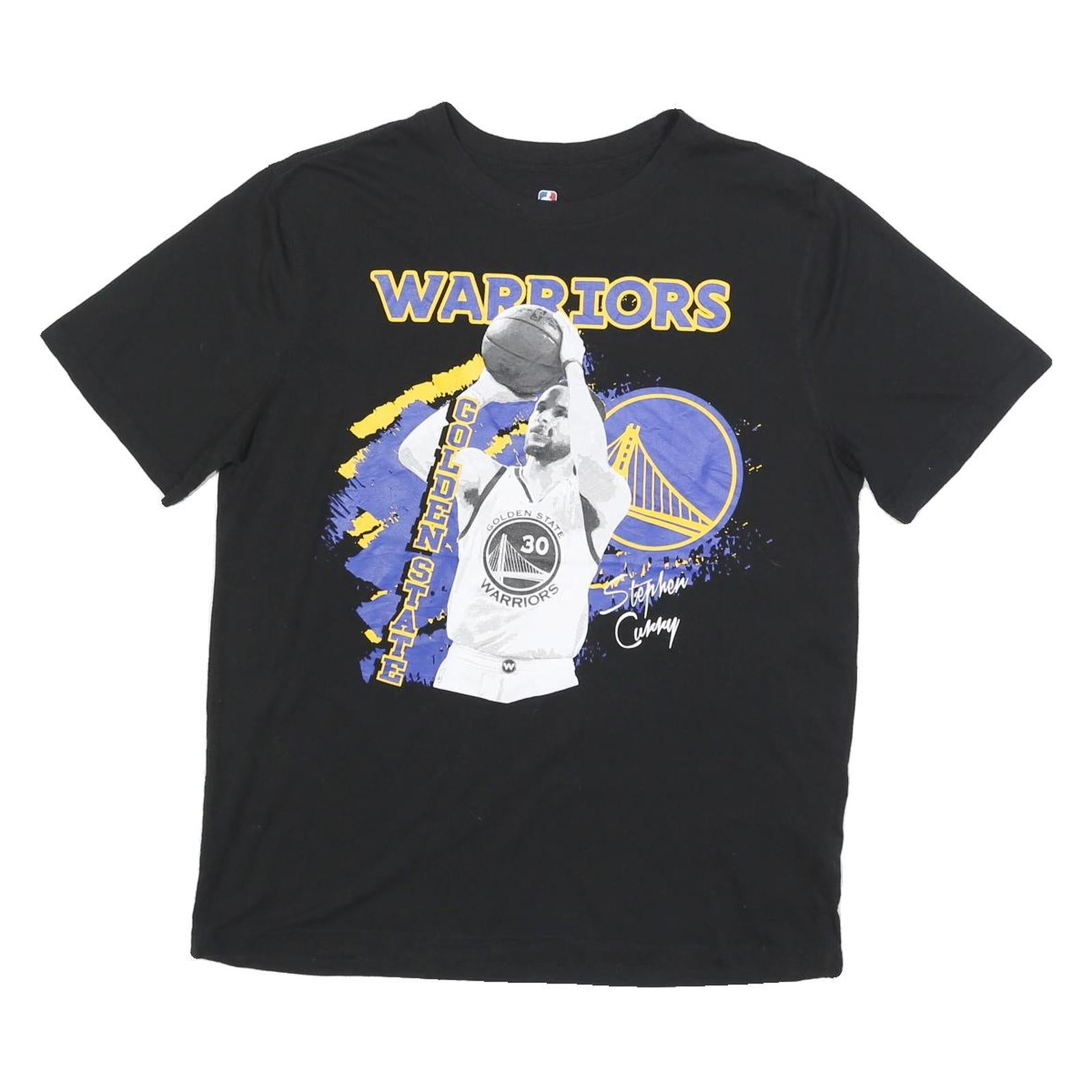 NBA Mens Black Golden State Warriors Graphic T-Shirt L Short Sleeve Crew Neck