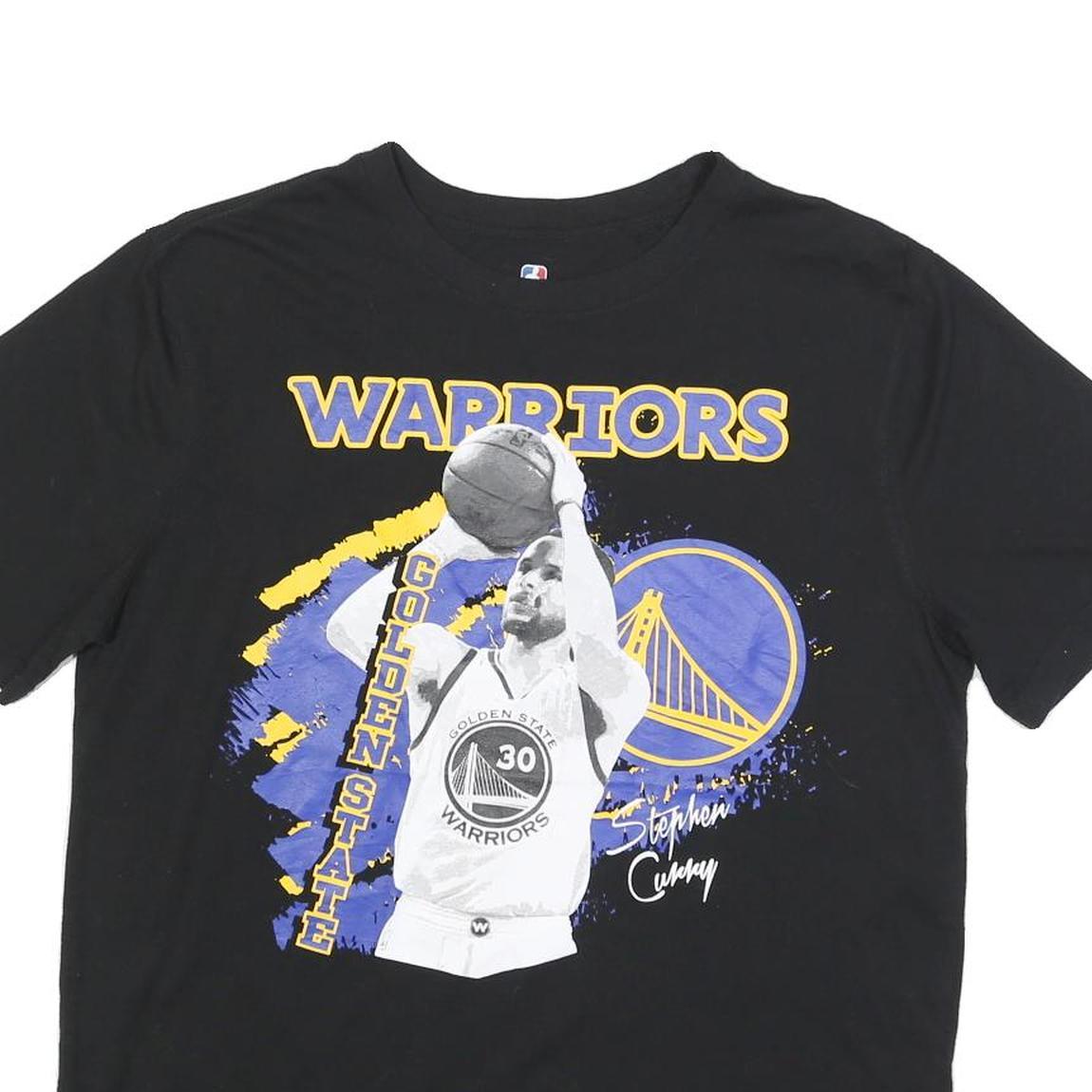 NBA Mens Black Golden State Warriors Graphic T-Shirt L Short Sleeve Crew Neck