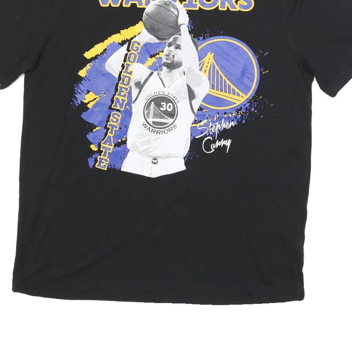 NBA Mens Black Golden State Warriors Graphic T-Shirt L Short Sleeve Crew Neck