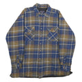SUTTER & GRANT Mens Blue & Brown Plaid Quilted Flannel Jacket XL Cotton Blend