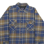SUTTER & GRANT Mens Blue & Brown Plaid Quilted Flannel Jacket XL Cotton Blend