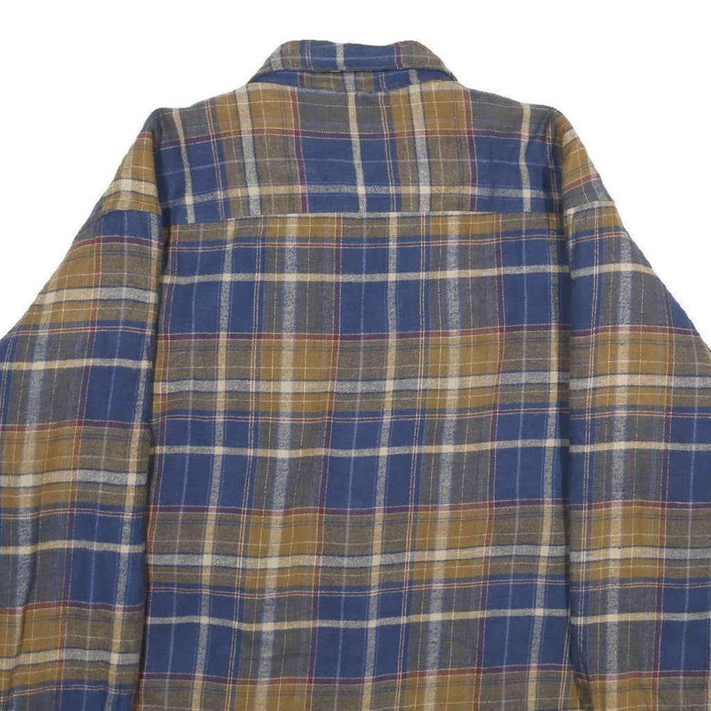 SUTTER & GRANT Mens Blue & Brown Plaid Quilted Flannel Jacket XL Cotton Blend