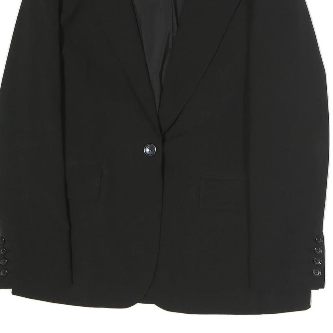 DKNY Womens Black Classic Jacket UK 6 Polyester Button Closure Tailored Blazer