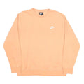NIKE Mens Peach Crew Neck L Sweatshirt Cotton Blend Long Sleeve Casual