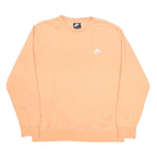 NIKE Mens Peach Crew Neck L Sweatshirt Cotton Blend Long Sleeve Casual