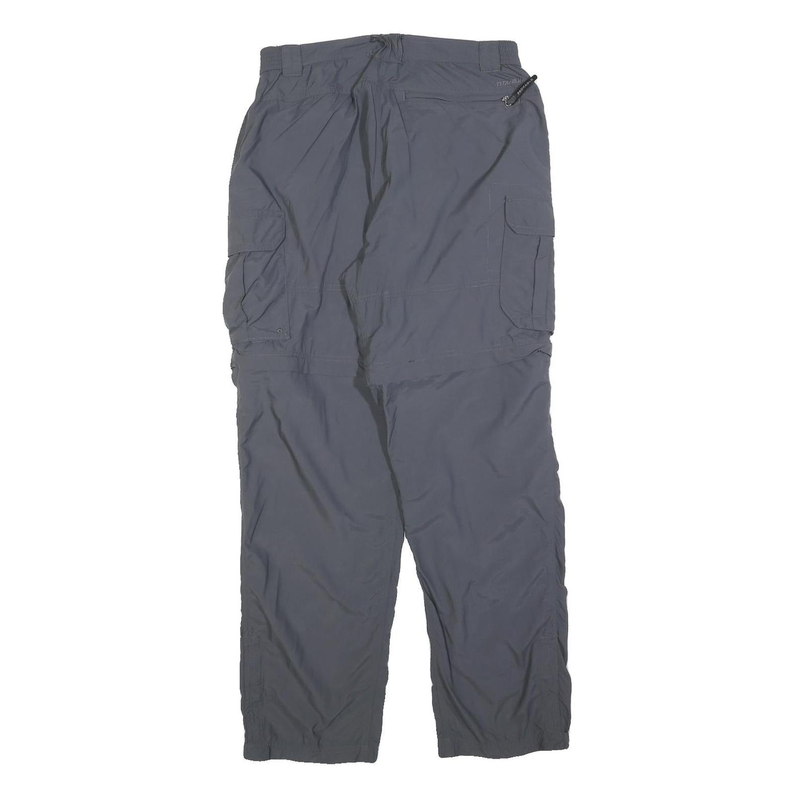 COLUMBIA Mens Polyester Blend Grey Relaxed Cargo Trousers W30 L30 Outdoor Zip