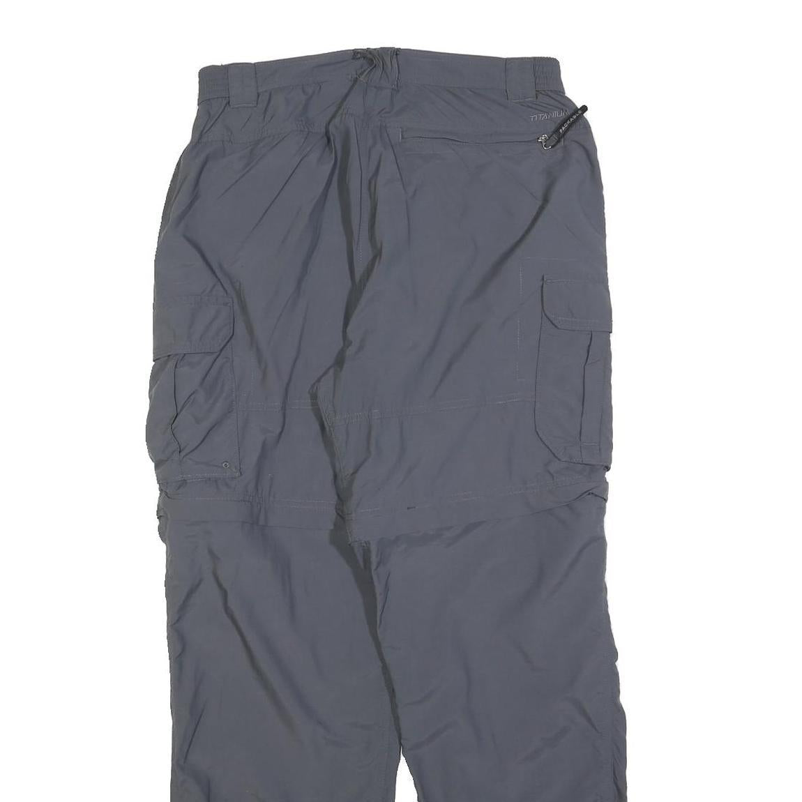 COLUMBIA Mens Polyester Blend Grey Relaxed Cargo Trousers W30 L30 Outdoor Zip