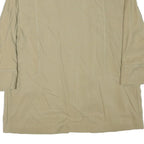 ZARA Womens Beige Cotton Blend Relaxed Jacket L Plain Minimalist Lightweight