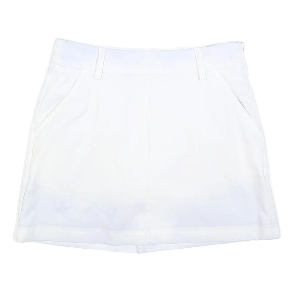 PUMA Womens White Mini Polyester Skort S Athletic Casual Summer Comfortable Zip