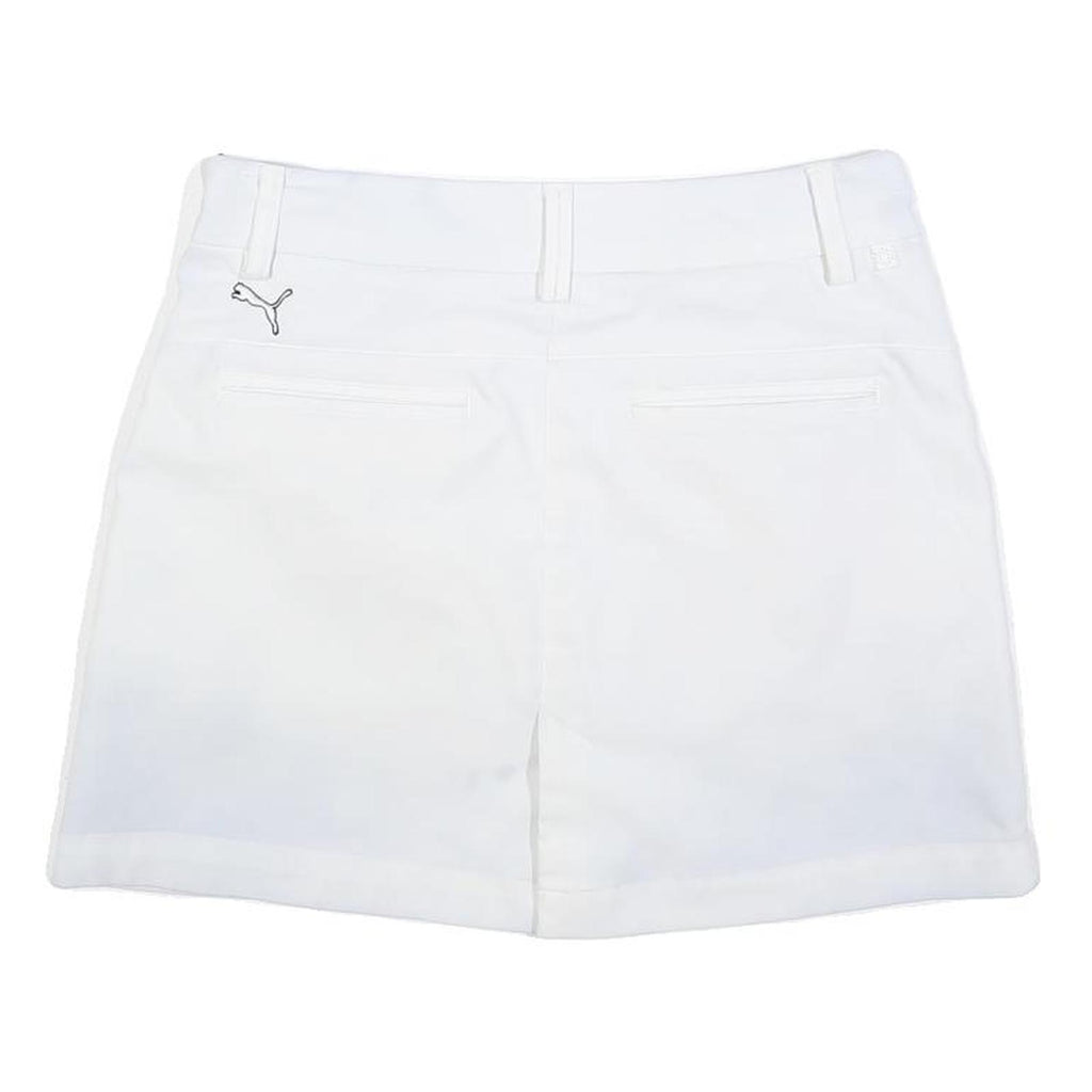 PUMA Womens White Mini Polyester Skort S Athletic Casual Summer Comfortable Zip
